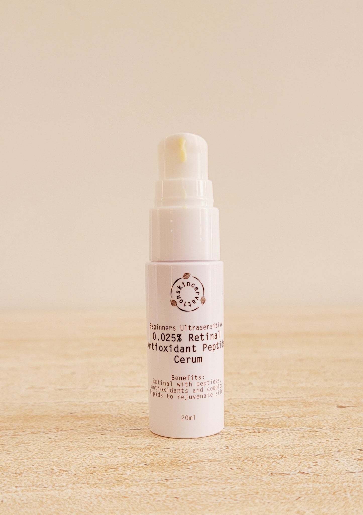 Bottle of Skincervation Ultrasensitive Beginners Retinal Antioxidant Peptide Serum Travel Size