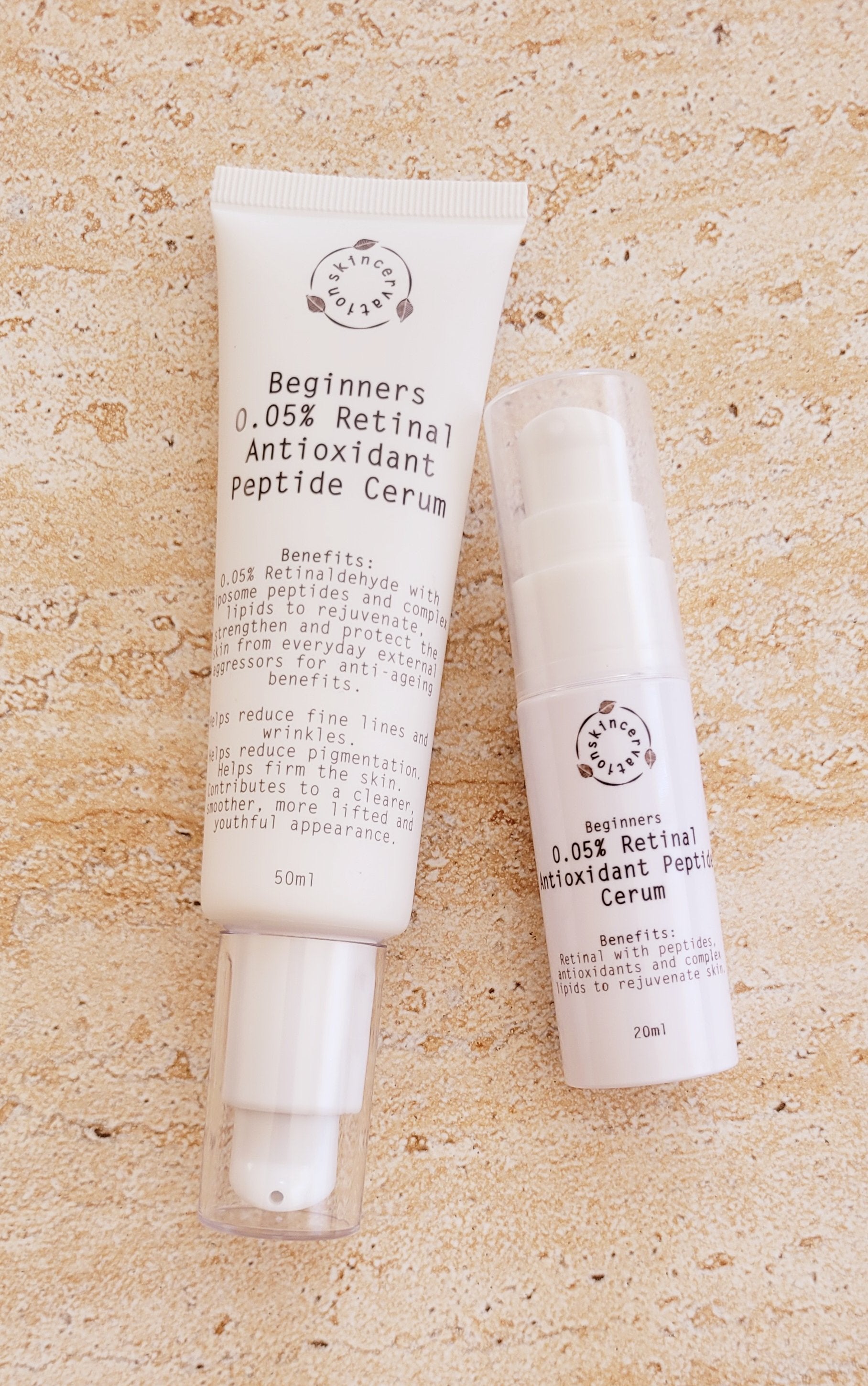 Skincervation Beginners Retinal Antioxidant Peptide Serum in two sizes
