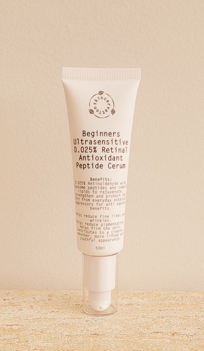 Tube of Skincervation Retinal Antioxidant Peptide Serum for sensitive skin full size 50ml